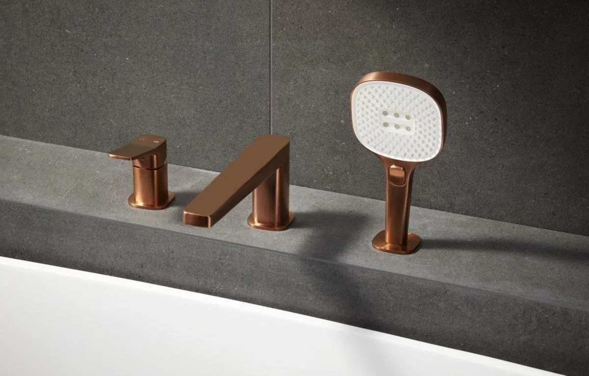4525-210-34 / KFA / MALAGA / BATERIA WANNOWA, 3-OTWOROWA, STOJĄCA, PVD BRUSHED ROSE GOLD /