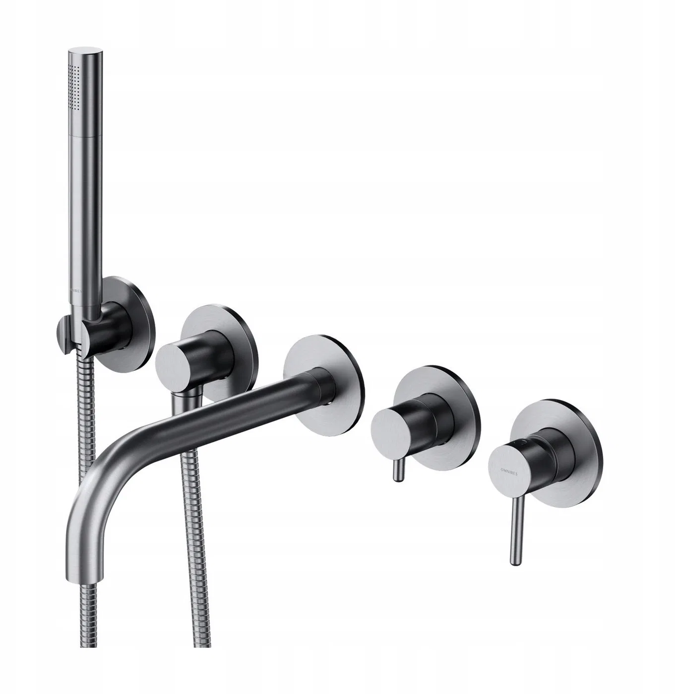 Y Bateria wannowa 5-otworowa podtynkowa, kolor: nikiel