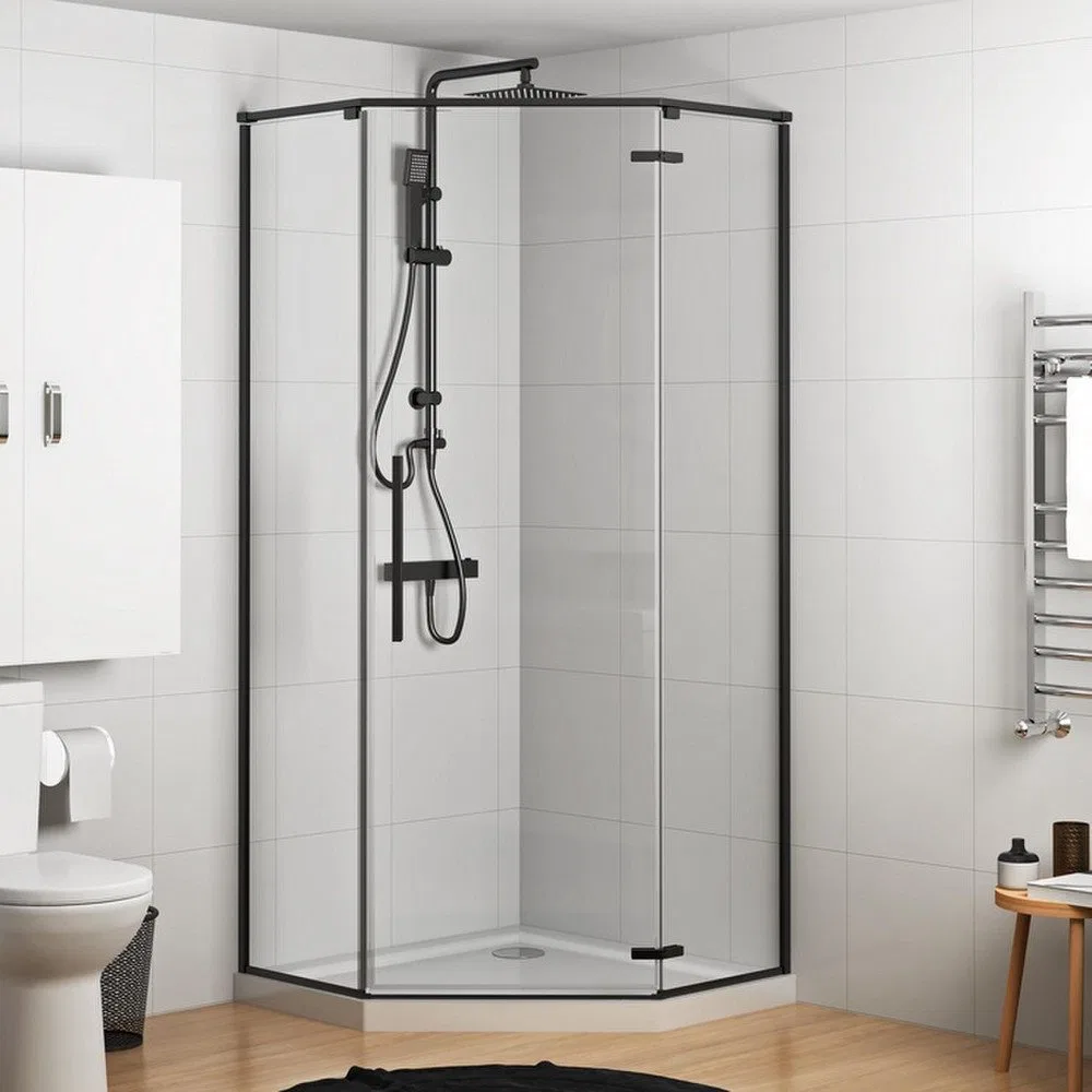 CABIN SHOWER PENT BLACK MATT 90x90x195