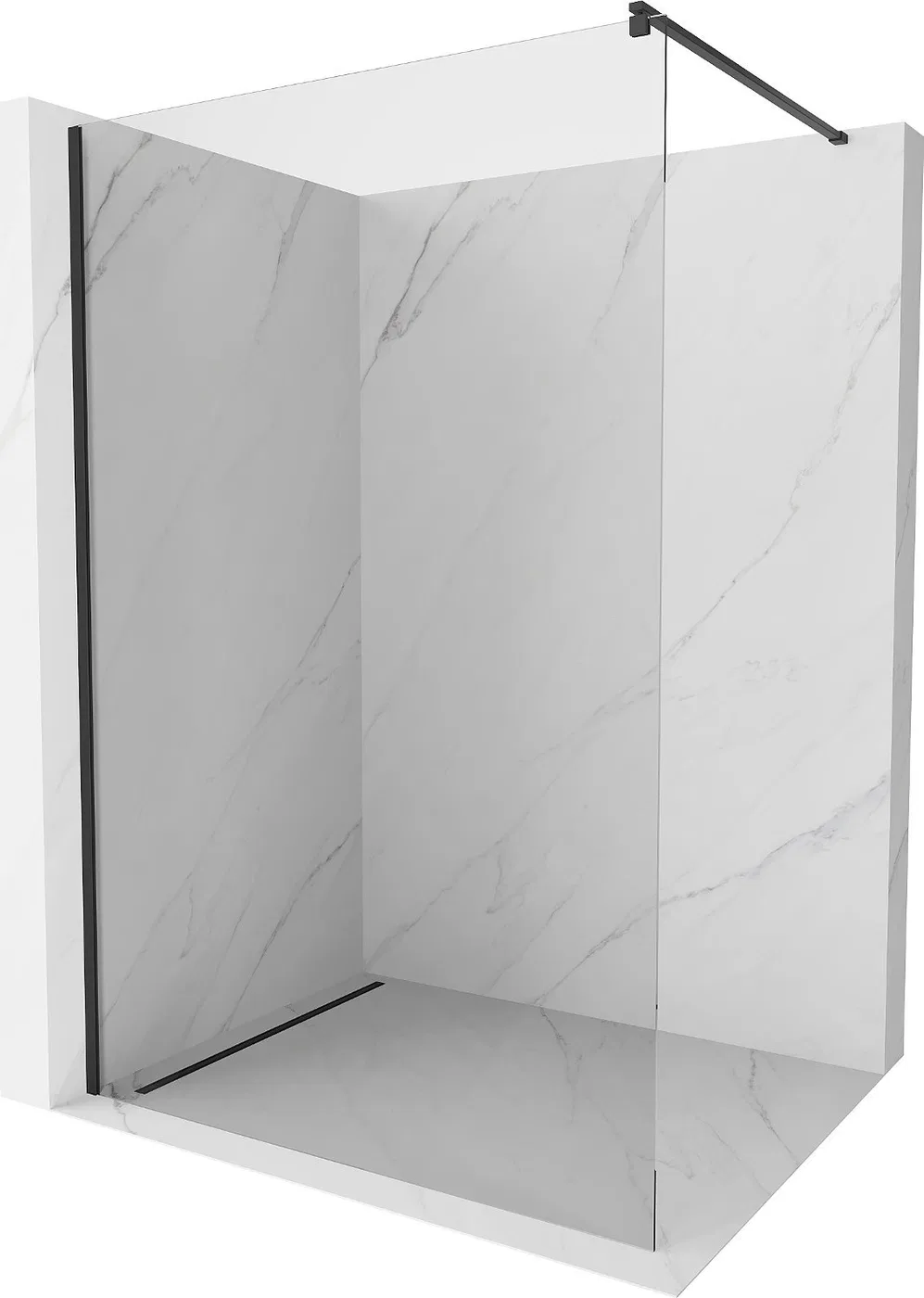 Mexen Kioto ścianka prysznicowa 90 x 200 cm, transparent 8 mm, czarna