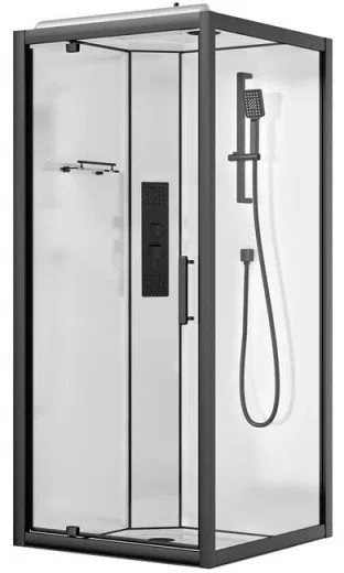CABIN SHOWER SQUARE BLACK MAT 90x90x220