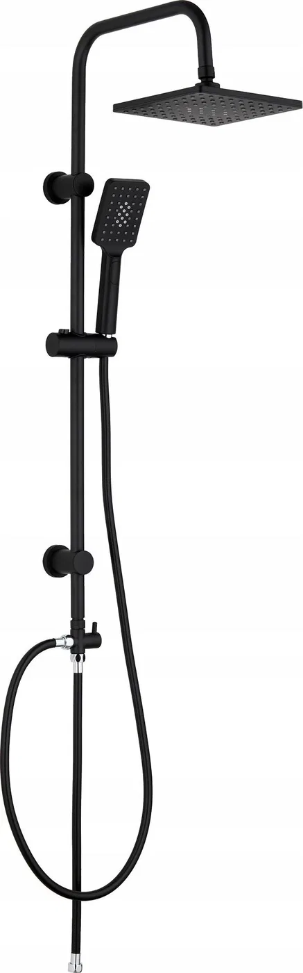 Zestaw prysznicowy Toule Deszczownica prysznic 1,5m 95cm czarny kwadrat ABS