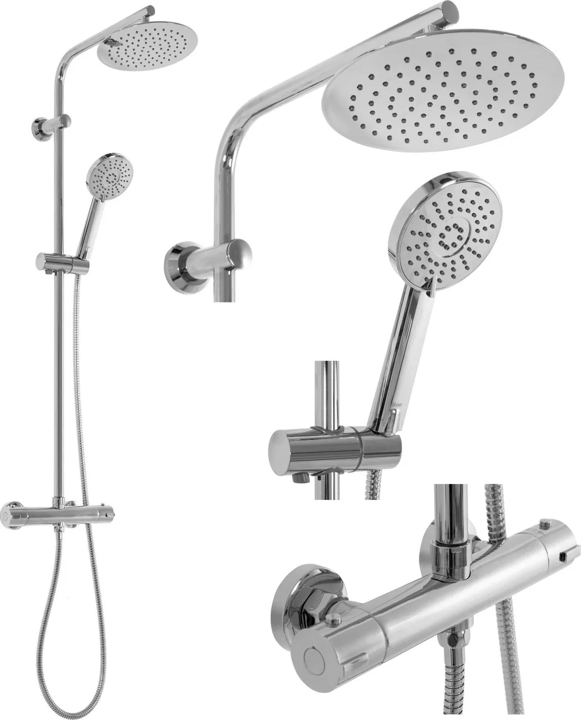Zestaw prysznicowy Rea Rea ZESTAW PRYSZNICOWY REA BLISS CHROME TERMOSTAT