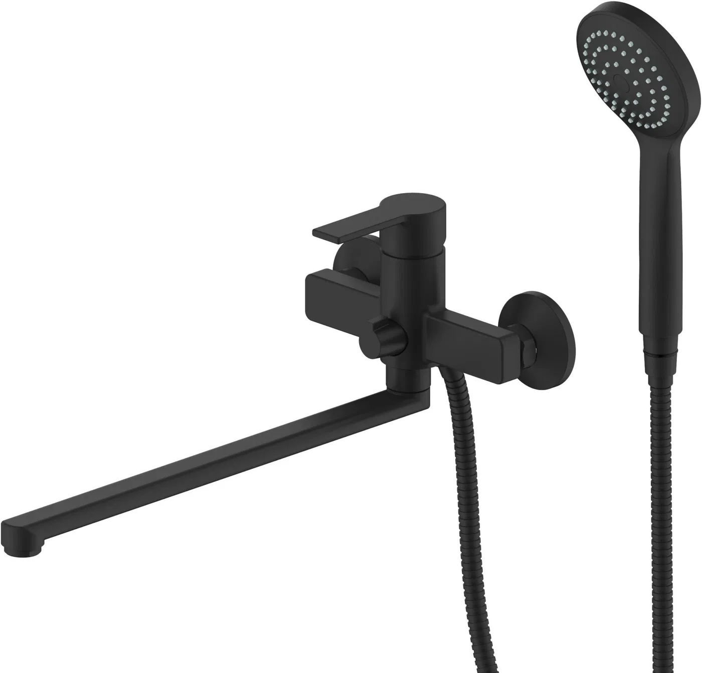 Bathroom faucet, AQUALINE SMART BLACK, with long spout, with shower system