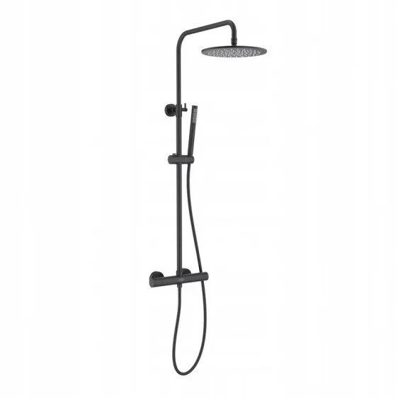 Overhead thermostatic shower system Blue Water Boston matte black BOS-ZKPN.400