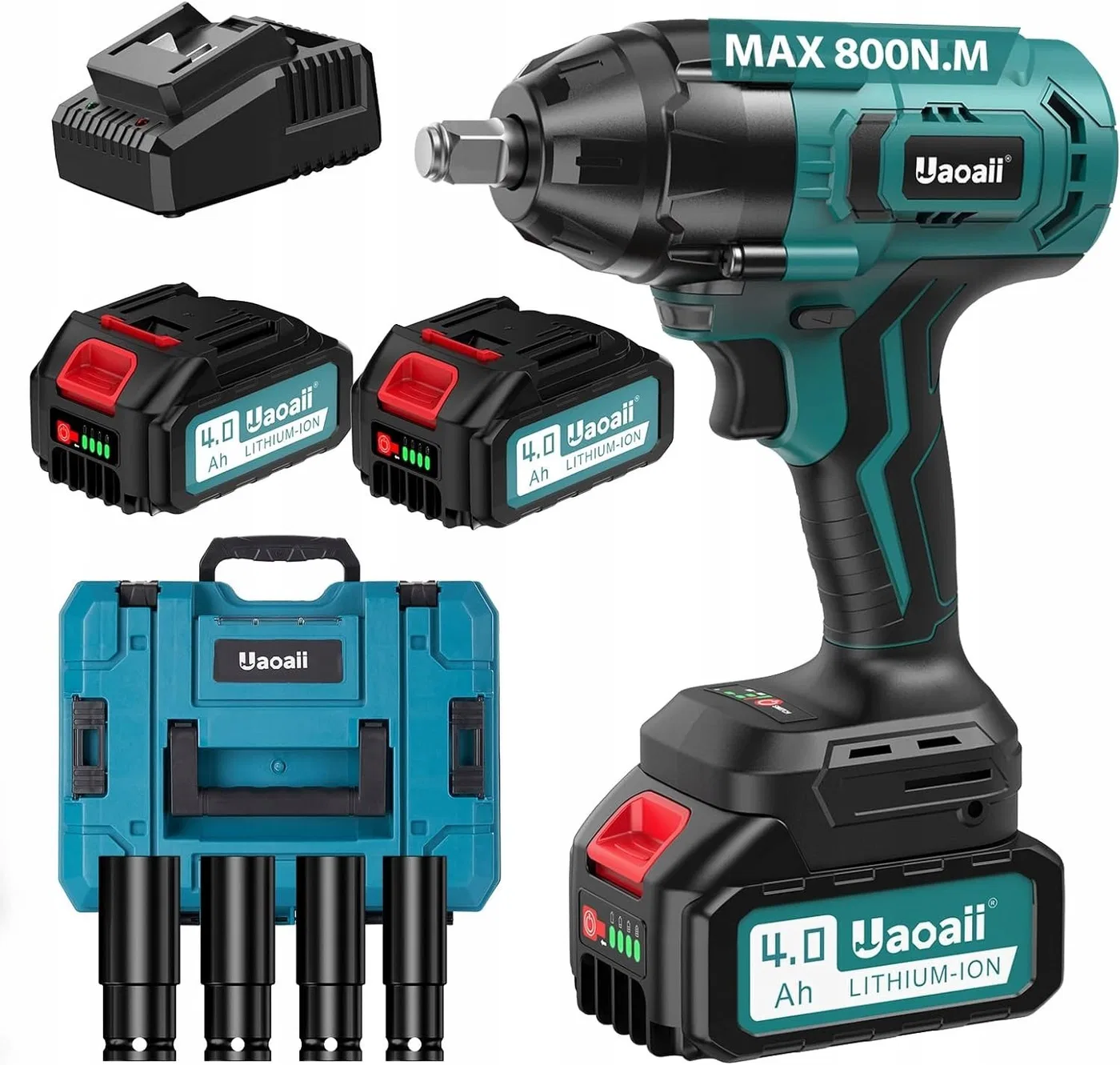 Uaoaii Akumulatorowa wkrętarka udarowa 800 Nm idealna do wymiany OPON 2x4,0