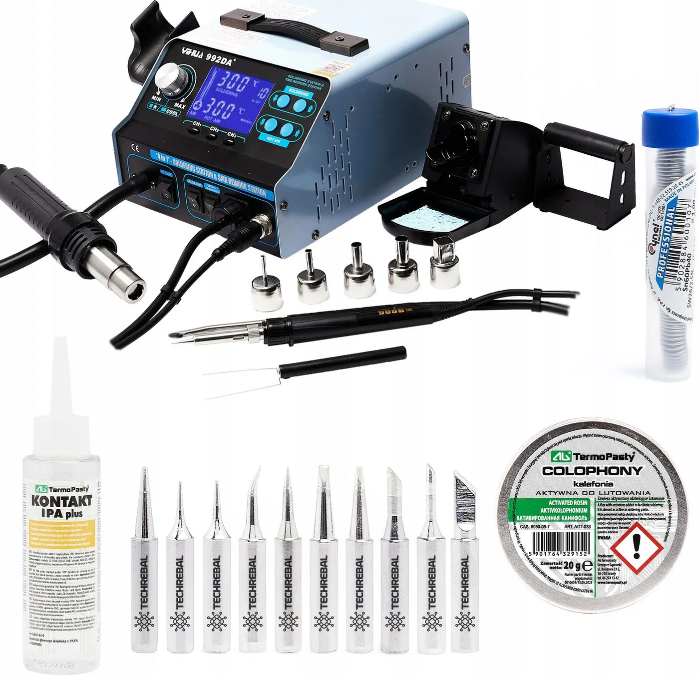Techrebal Stacja lutownicza Yihua 992DA++ Groty KIT10