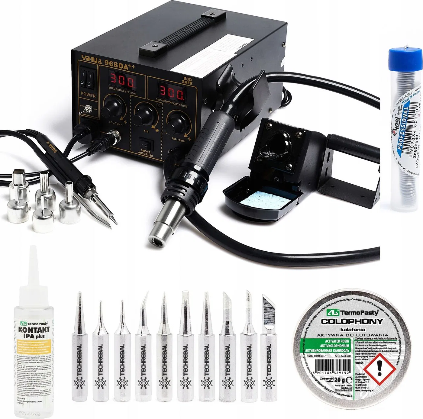 Techrebal Stacja lutownicza Yihua 968DA++ Groty KIT10