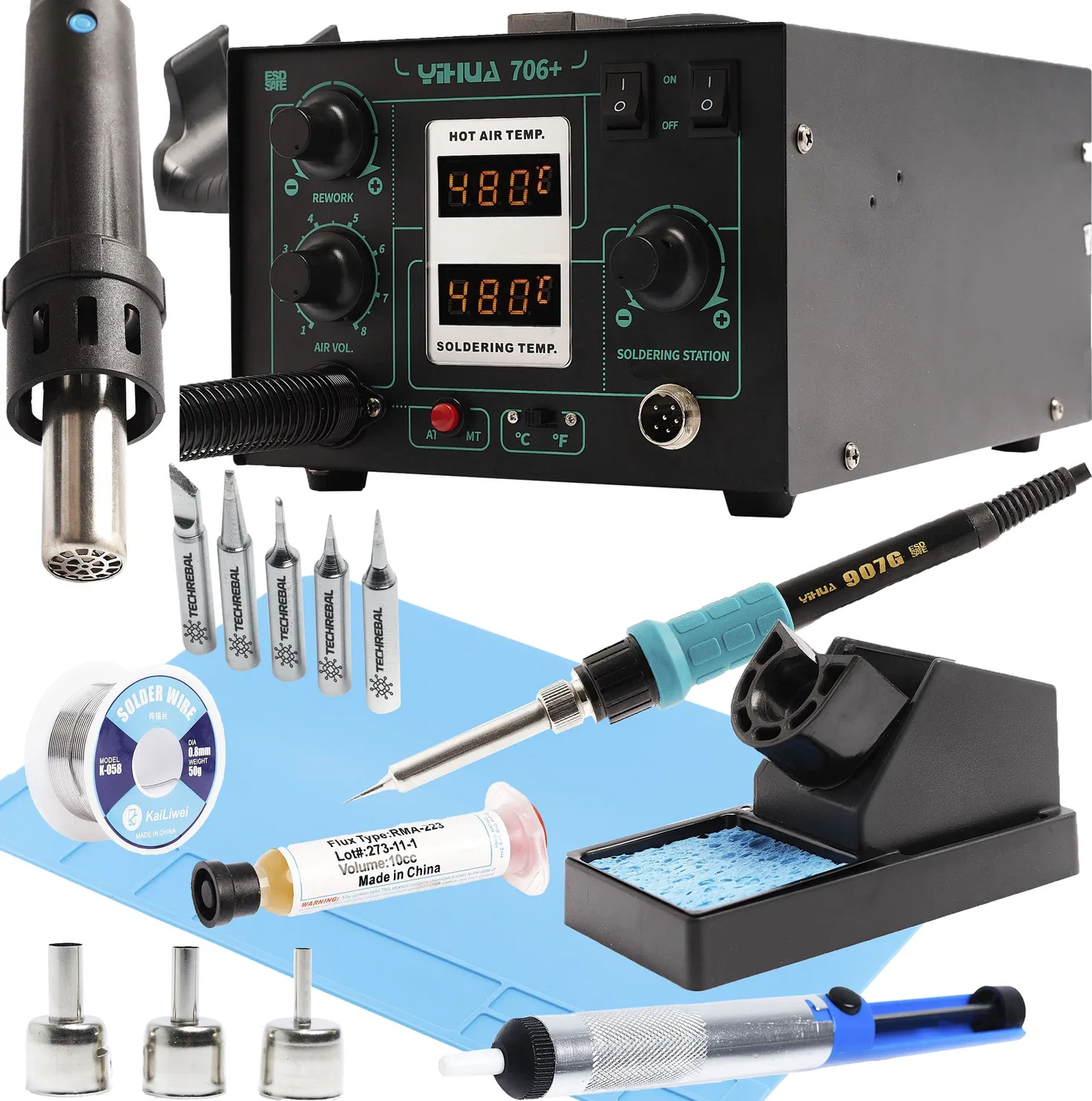Techrebal Stacja YIHUA 2w1 706 + KIT23