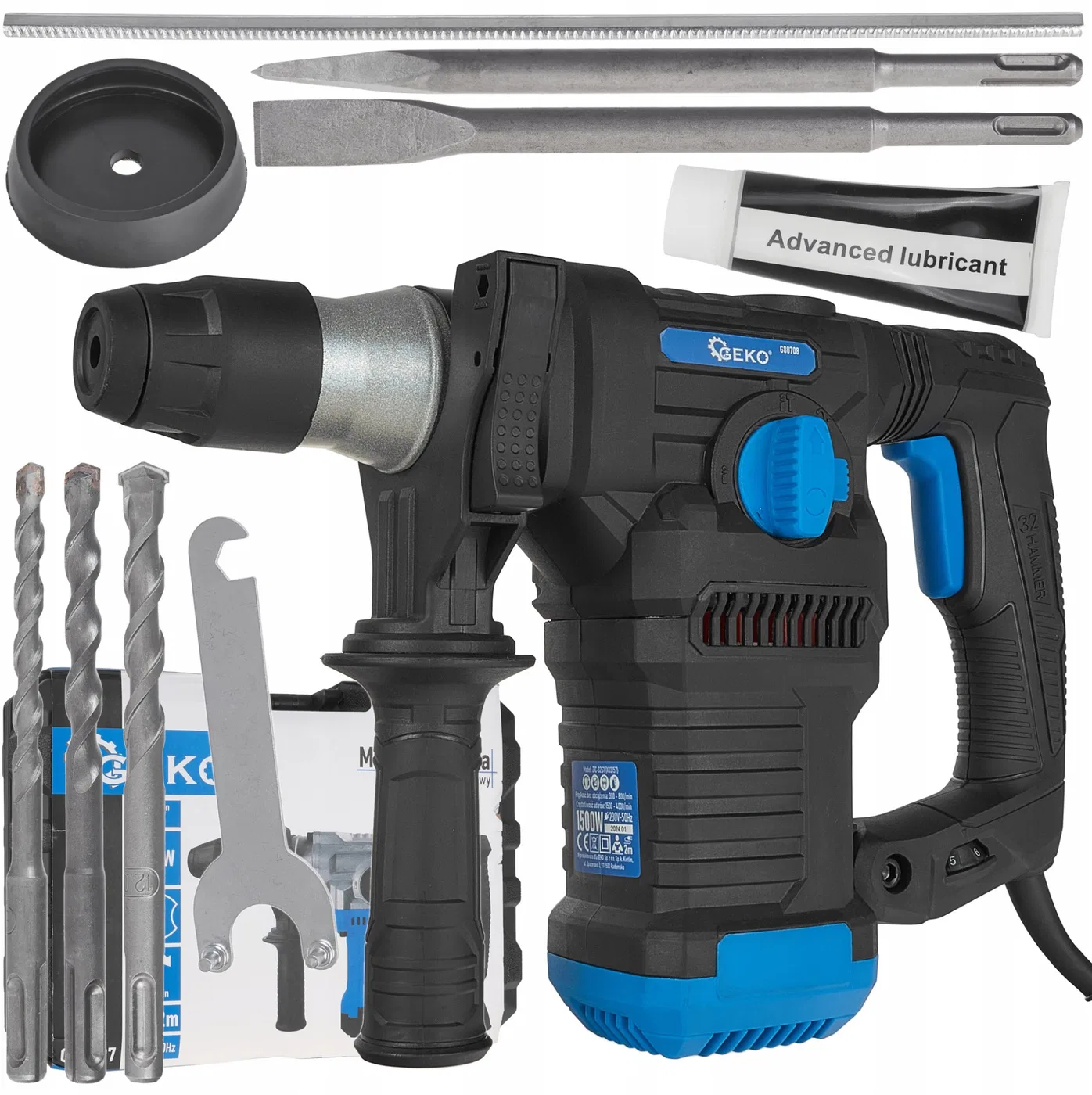 Młotowiertarka - młot udarowy 1500W 6J SDS+ /walizka/ (2)