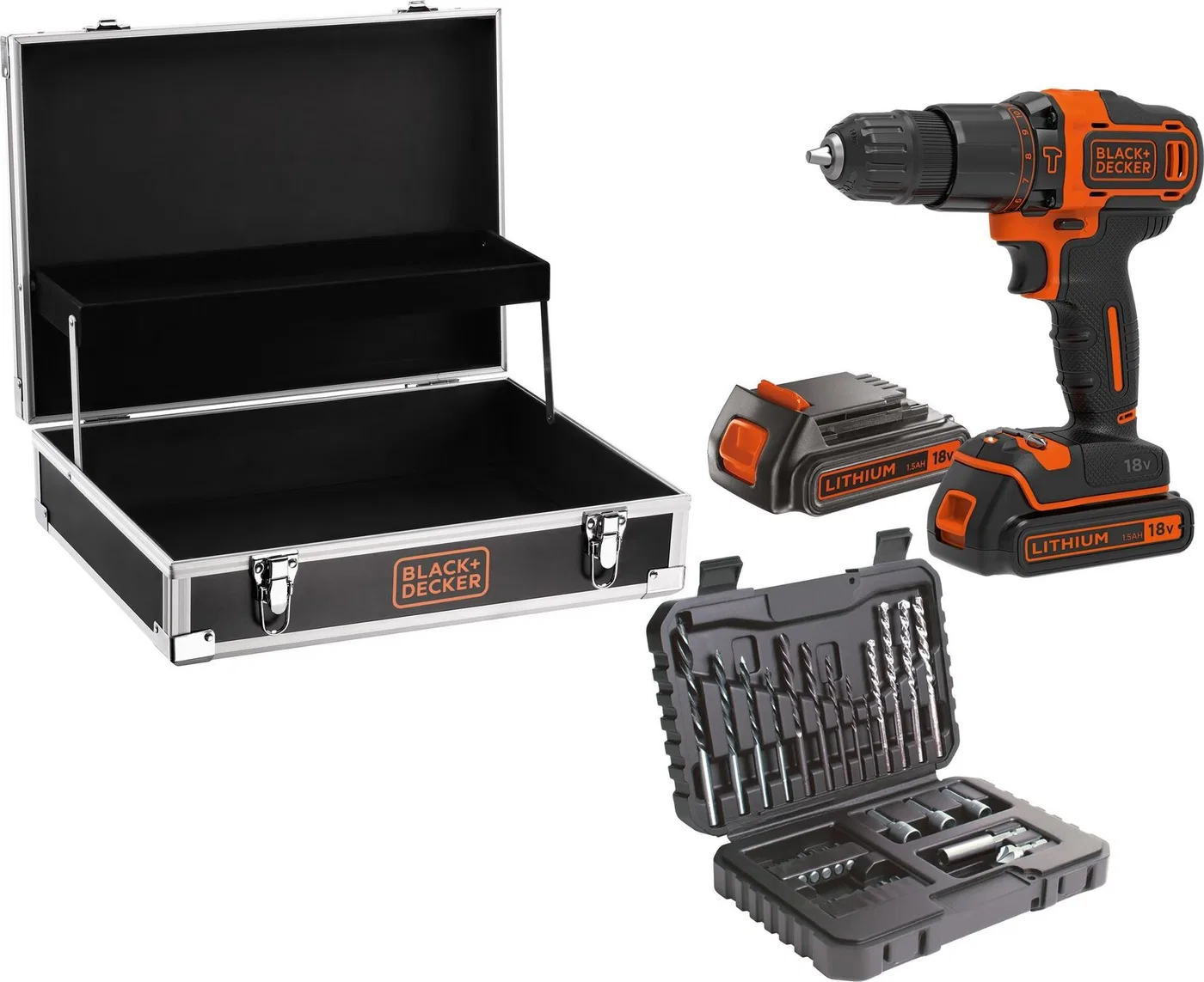 Black&Decker Akku-Schlagbohrschraube BDCHD18B2FC 2x1.5Ah 18V