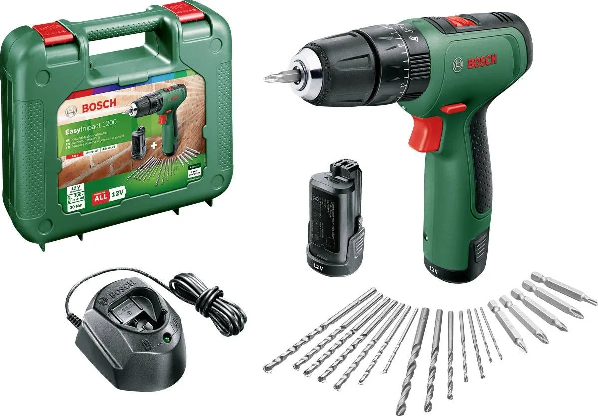 Wiertarko-wkrętarka Bosch EasyImpact 1200 12 V 2 x akumulator 1.5 Ah (06039D3105)