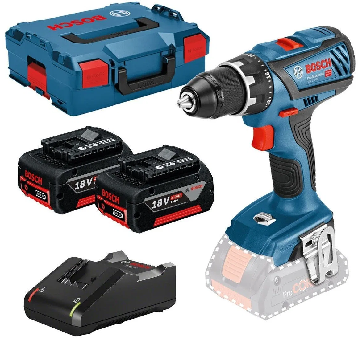 Wiertarko-wkrętarka Bosch GSR 18V-28 18 V 2 x akumulator 4 Ah (0615990K3S)