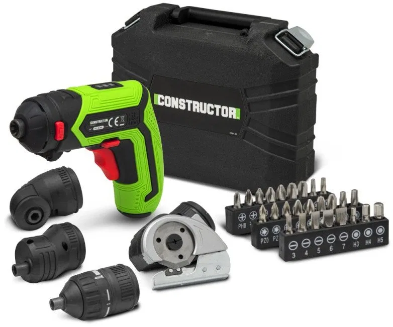Cordless screwdriver CONSTRUCTOR, 4 V, 1.5 Ah Li-ion, 4 Nm, 28 bits