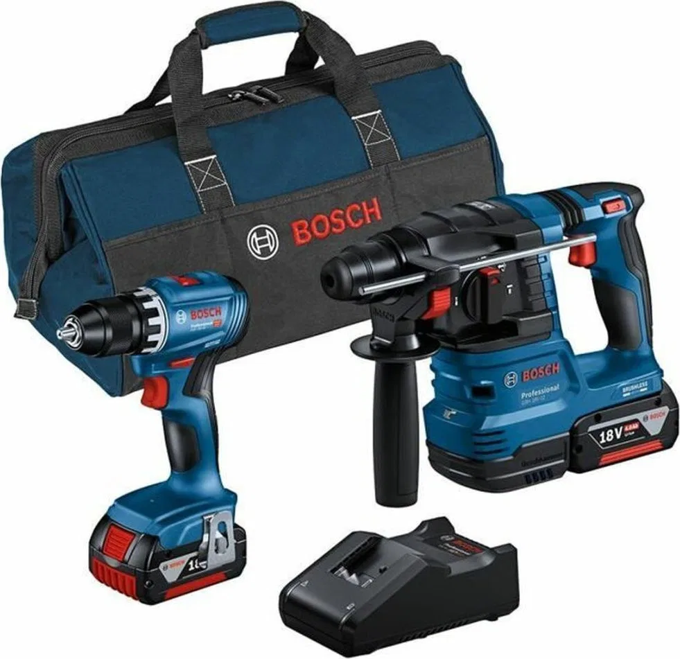 Zestaw elektronarzędzi Bosch Zestaw wiertło i akcesoria BOSCH GSR18V-45 + GBH 18V-22 18 V