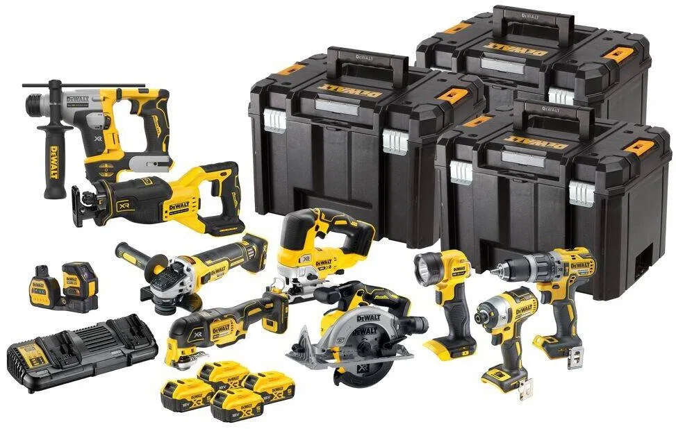 Zestaw elektronarzędzi Dewalt 18-elementowy (DCK1012P4T-QW)