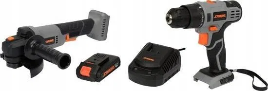 Zestaw elektronarzędzi Toya STHOR SZLIFIERKA 20V + WKRĘTARKA 20V 26Nm 1x2,0Ah