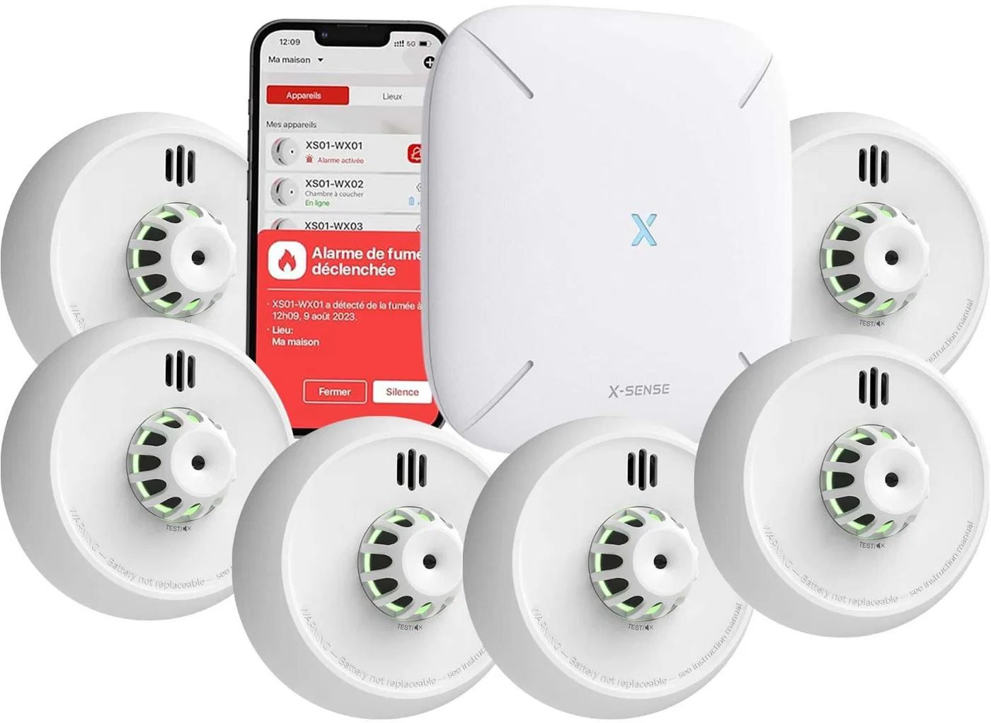Zestaw FHX6 X-Sense 6x Czujki temperatury XH02-M + Stacja WiFi SBS50