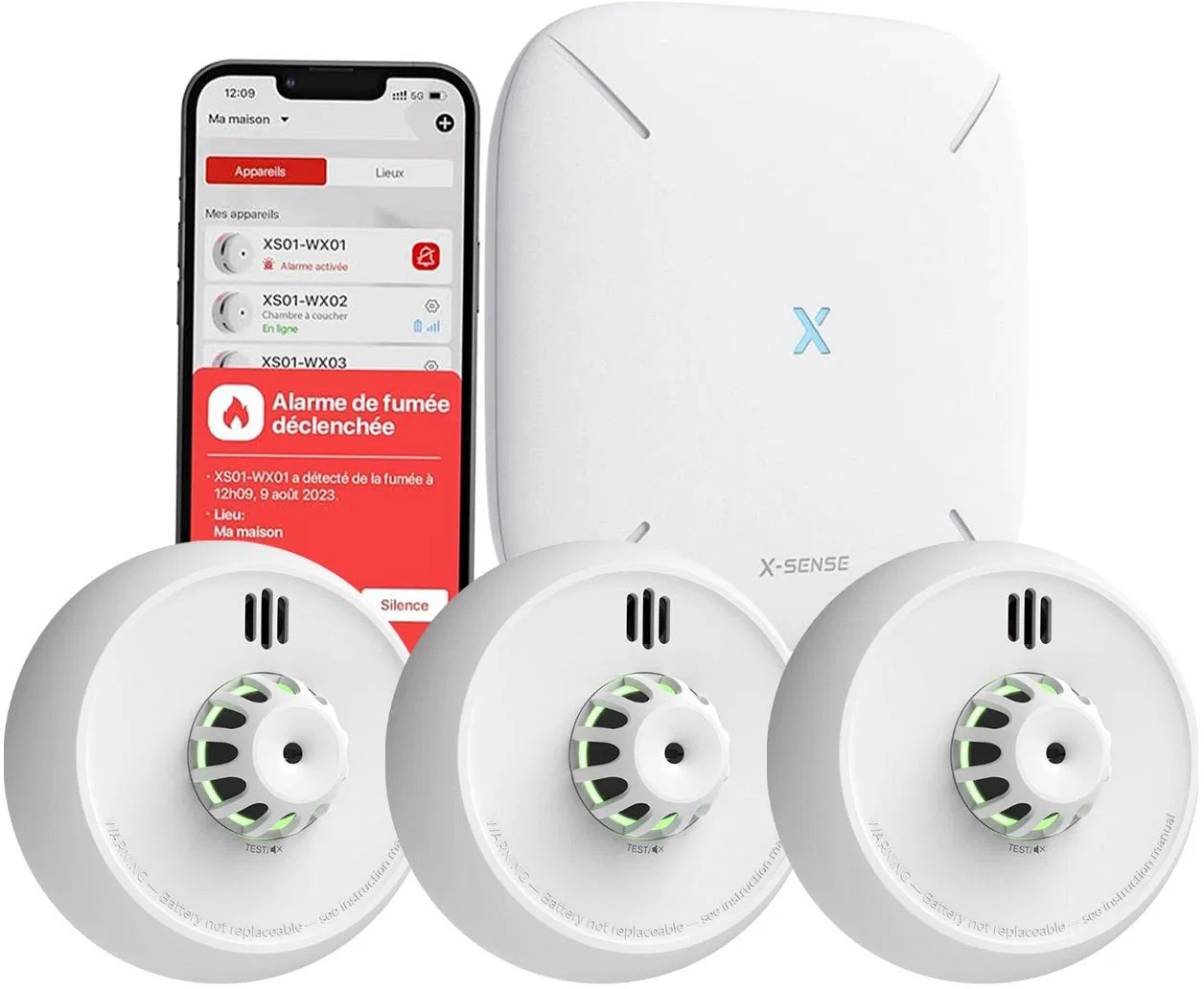 Zestaw FHX3 X-Sense 3x Czujki temperatury XH02-M + Stacja WiFi SBS50