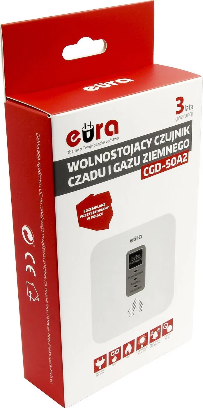 Eura Czujnik czadu i gazu ziemnego 2w1 CGD-50A2