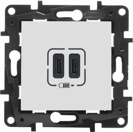 Legrand Niloe Step Gniazdo podwójne USB 2xUSB-C 3A biały (863139)