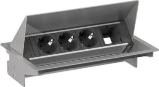 Bachmann BACHMANN CONEO SET 3x gniazdo z uziemieniem 1x ABD, srebrny
