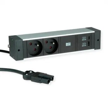 BACHMANN DESK RAIL 2xUTE 1xUSB A&C 22W 2.0m GST18