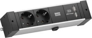 Bachmann BACHMANN DESK RAIL 2x gniazdo z uziemieniem 1x ładowarka USB