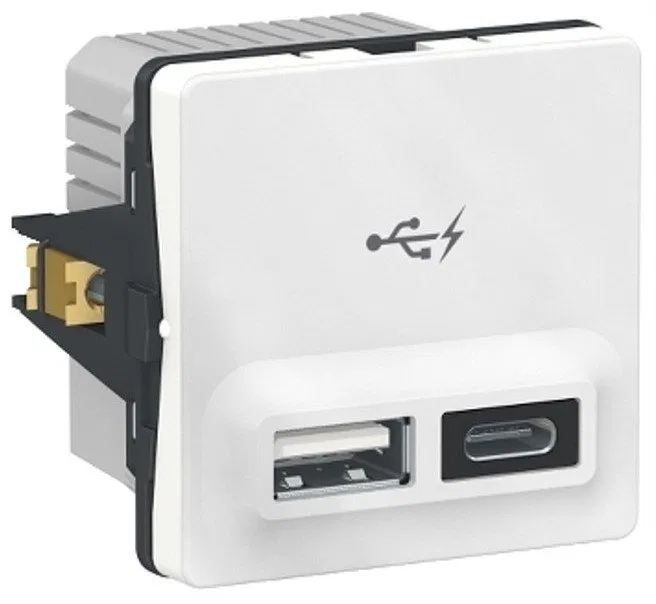 LAURITZ KNUDSEN Dobbelt USB lader, LK FUGA, 21W med hvid afdækning