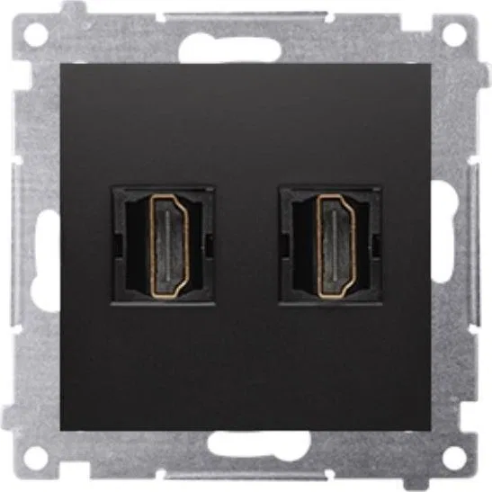 Kontakt-Simon Simon 54 Gniazdo HDMI podwójne (moduł) czarny mat DGHDMI2.01/49