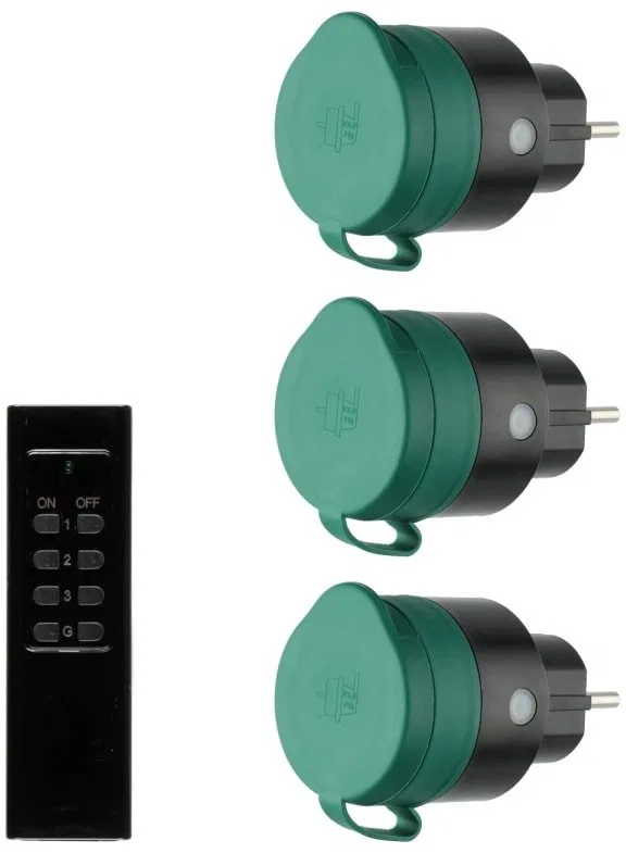 Tarmo Remote-controlled sockets, for outdoor use, 3 pcs.
