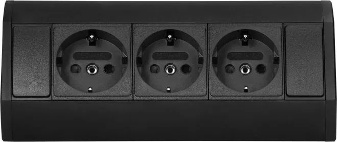 Orno Gniazdo meblowe podszafkowe (Schuko) 3x250V OR-GM-9001(GS)/B