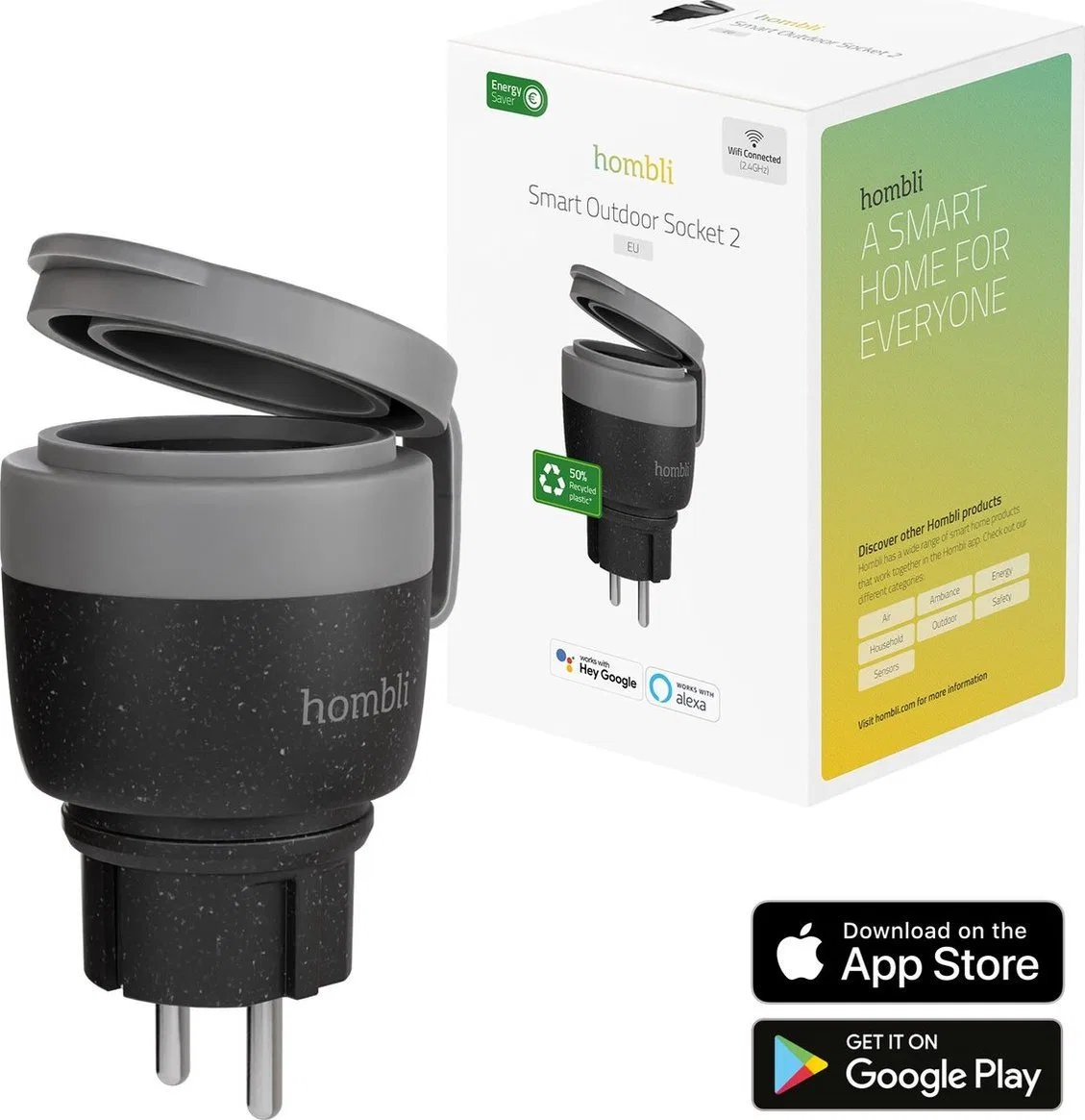 Avanca International BV Hombli smarte outdoor Steckdose V2, schwarz
