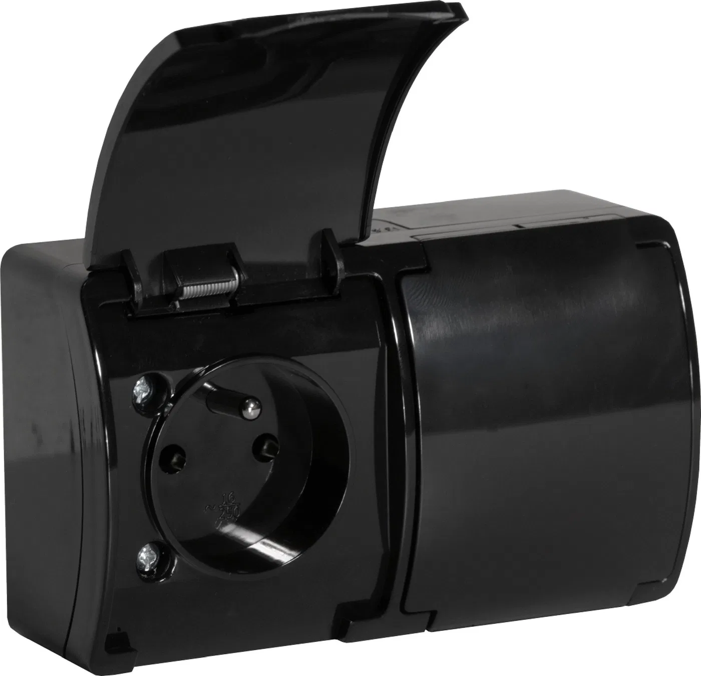 Orno Gniazdo podwójne 2x2P+Z AQUATIC, IP44, czarne, 10 szt.