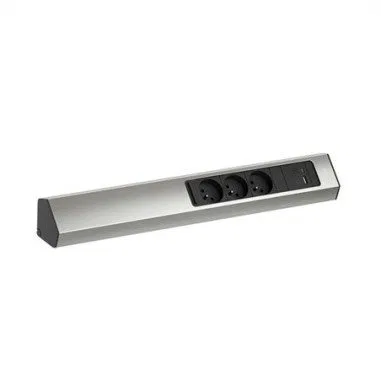 BACHMANN CASIA 2 3xUTE 1xUSB A/C 22W 2.0m AEH wygląd stali nierdzewnej