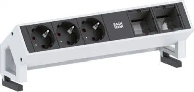 Triton BACHMANN DESK2 3x gniazdo z uziemieniem 2x ABD GST18, biały