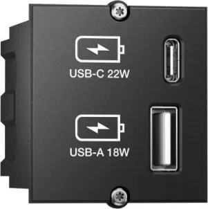Bachmann Bachmann 917.227 gniazdko elektryczne USB A + USB C Czarny