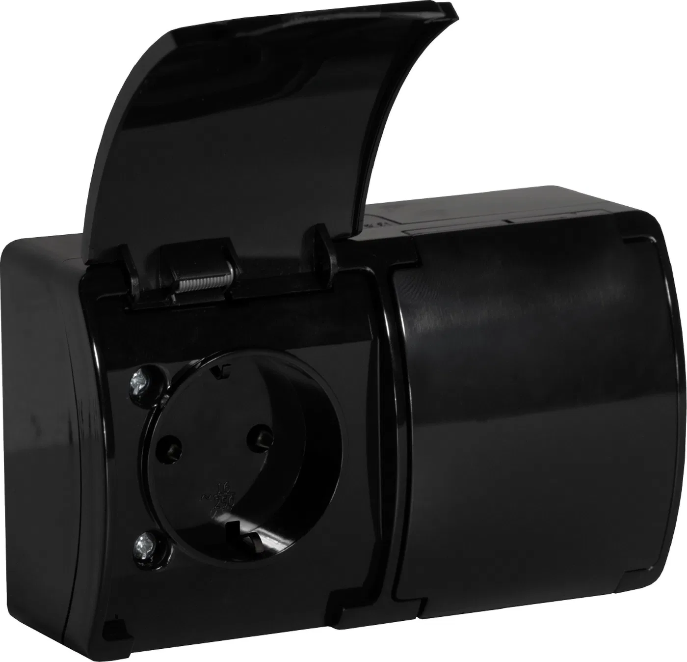 Orno Gniazdo podwójne 2x2P+Z Schuko AQUATIC, IP44, czarne, 10 szt.