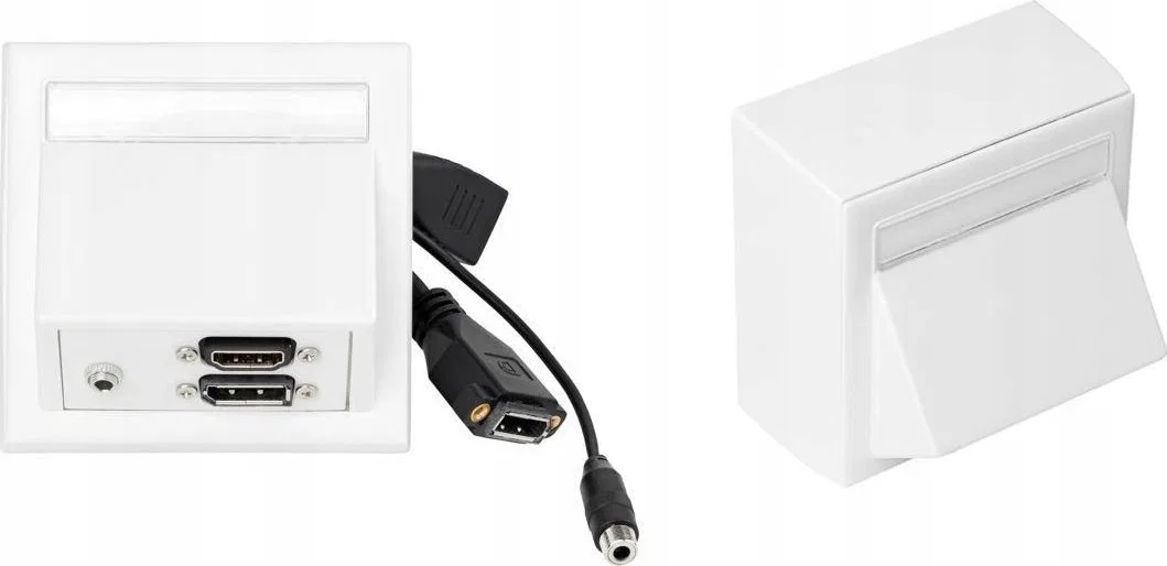 VivoLink WI221292 gniazdko elektryczne HDMI + DisplayPort + 3.5mm Biały