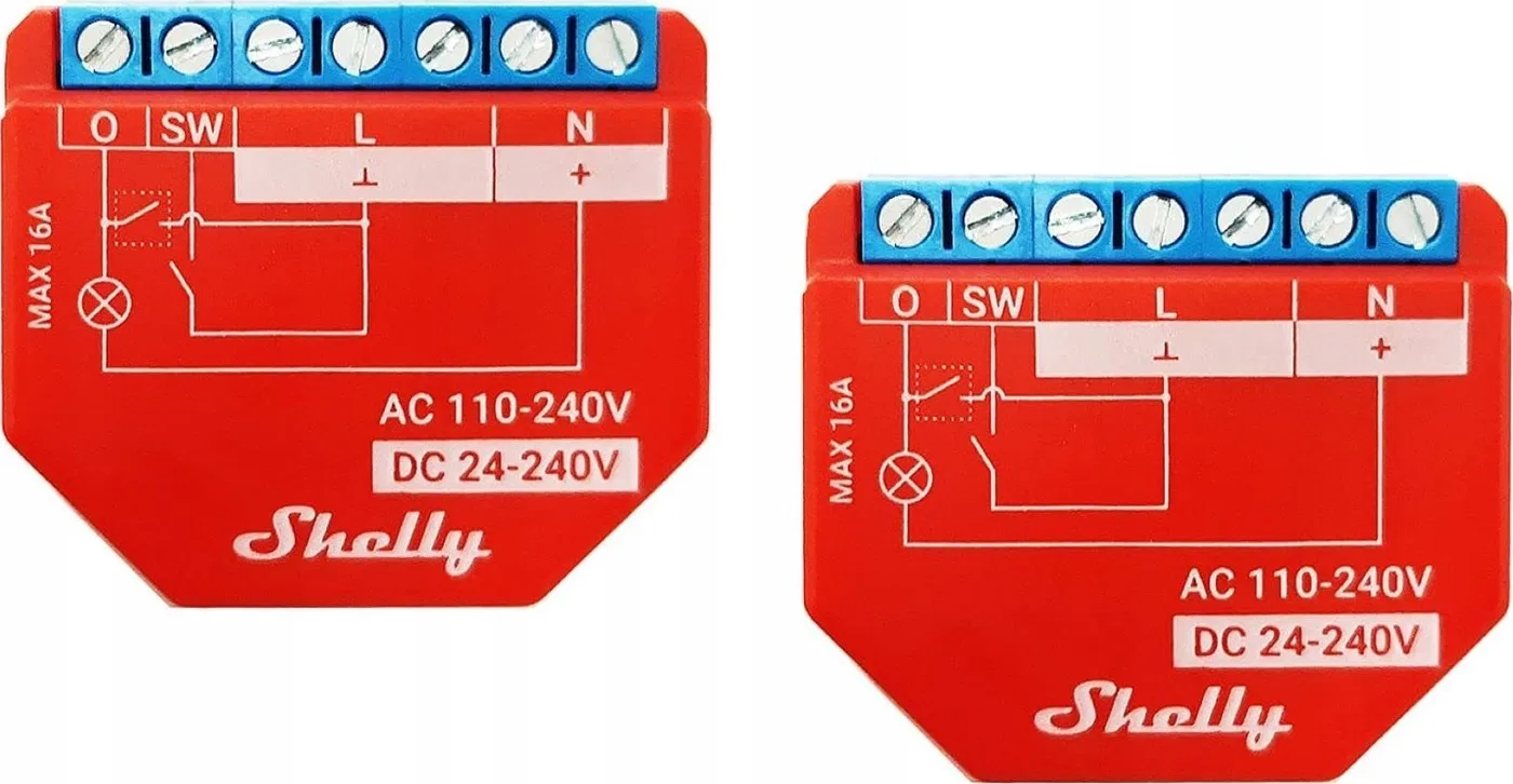 Shelly Shelly Relais "Plus 1PM" WLAN 16A BT Messfunktion Unterputz 2-pack