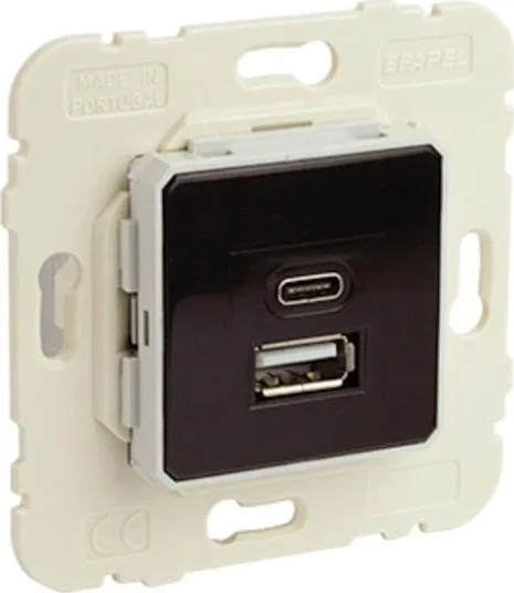 Efapel Efapel Logus90 gniazdo podwójne usb typ A, C  21381
