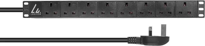 Lanview Lanview LVR-3MUK-SPD-UK8 rozdzielacz zasilania PDU 8 x gniazdo sieciowe 1.4U Czarny