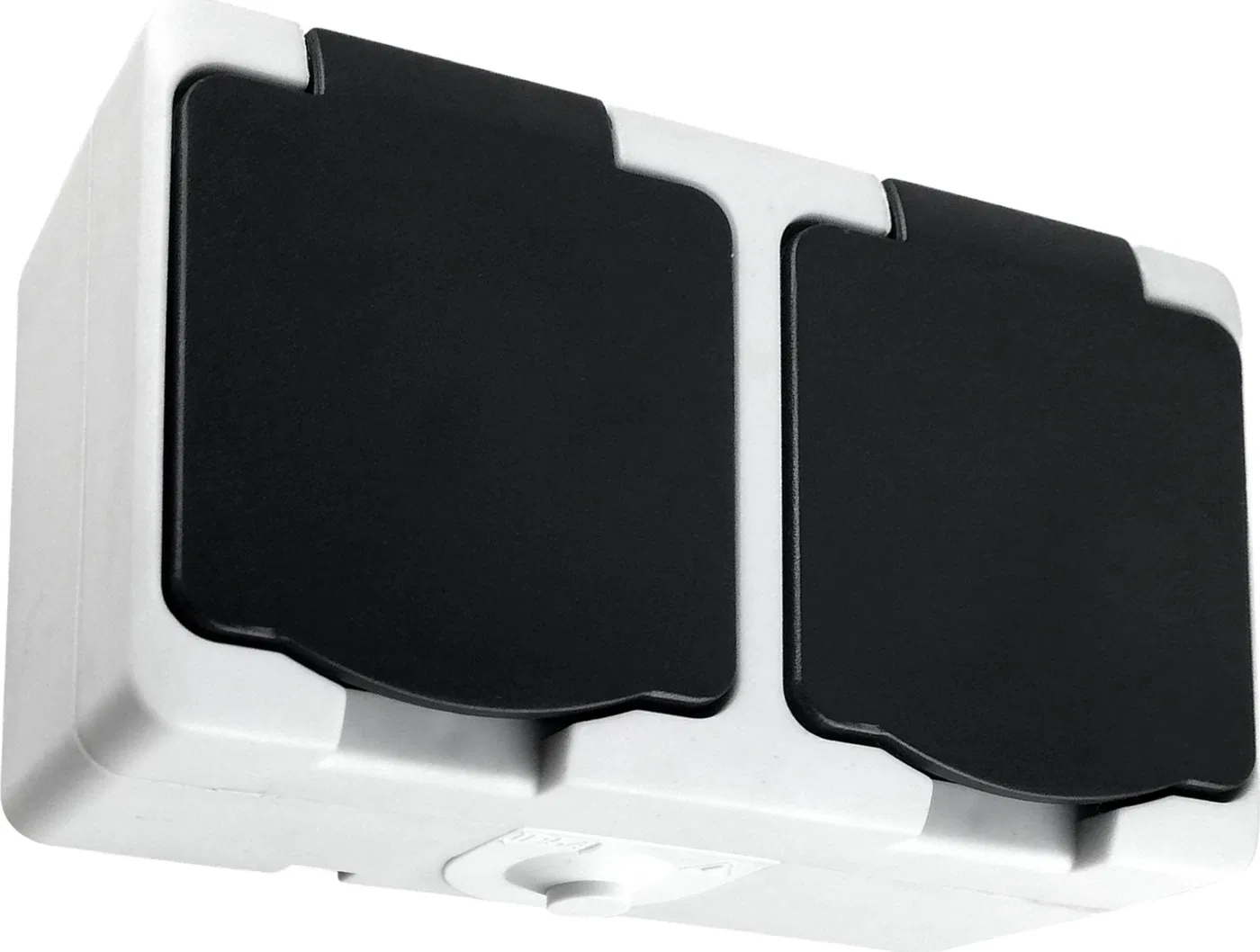 Orno Gniazdo podwójne 2X2P+Z AQUATIC MINI IP 54 Biało-Czarne, 5 sztuk