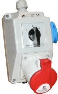 Spamel Zestaw instalacyjny z gniazdem 16A 5P+2P+Z L-0-P czerwony (ZI03\R221)