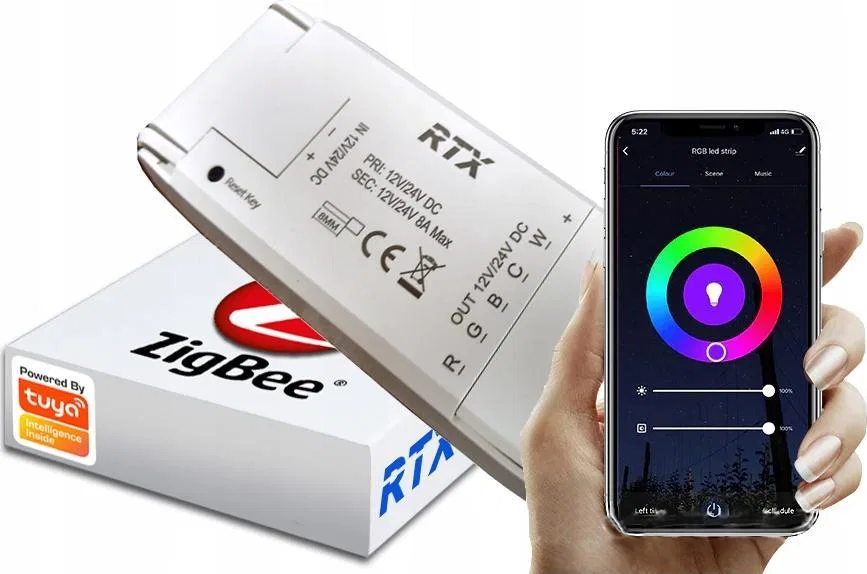 RTX Sterownik Kontroler Led 8a Rgb Cw Zigbee Tuya