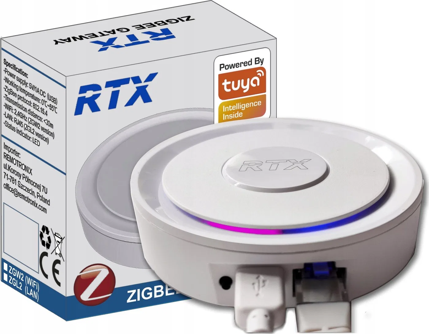 RTX Centralka Bramka RTX ZigBee 3.0 TUYA Smart  LAN