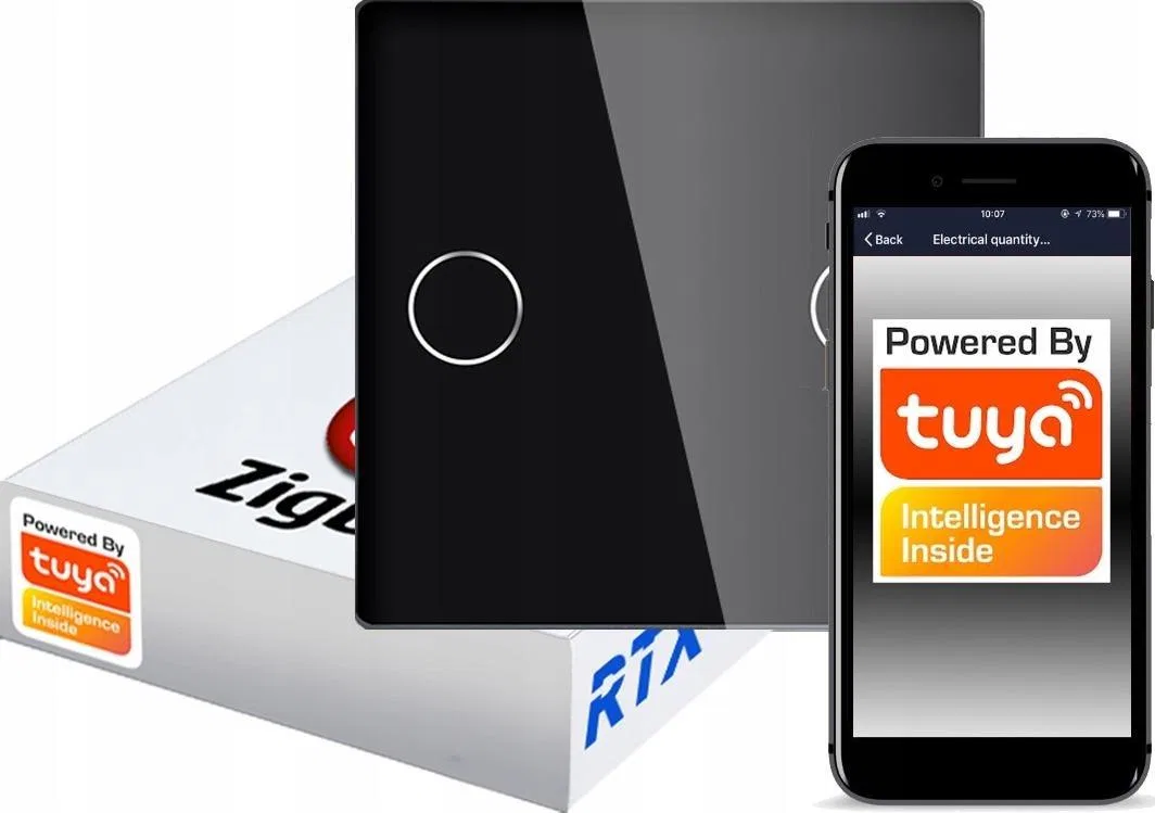 RTX Włącznik Dotykowy Czarny 2obw. Zigbee Tuya RTX SH