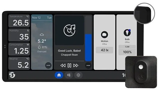 Shelly Plug&Play "Wall Display X2 Black + Blu H&T Black" Android WLAN Schwarz