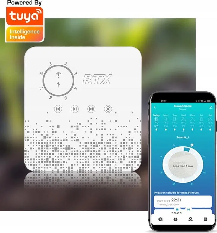 RTX Sterownik podlewania ogrodu RTX TUYA WiFi 8 Stref