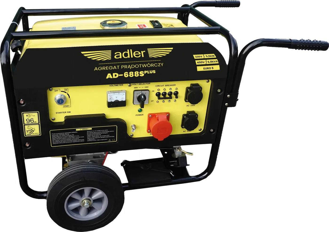 Agregat Adler ADLER GENERATOR / AGREGAT PRĄDOTWÓRCZY AD-688S plus 6,8kVA / 6,2 kW / 230/400V